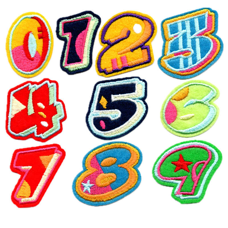 Color digital patches patch Clothes cloth sticker Embroidery decal Hole sewing subsidy