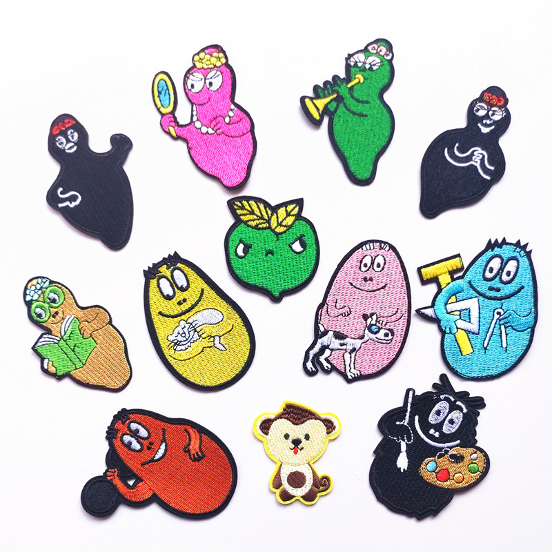 Patch Sticker Embroidery Sticker Cloth Sticker Embroidery Color Cloth Sticker Cartoon Embroidery Patch Sticker