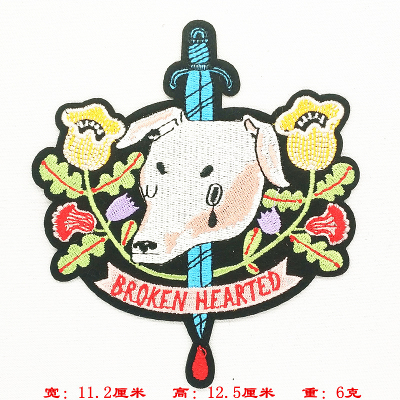 badge embroidery ghost head patch embroidery sticker DIY embroidery cloth sticker cartoon cloth sticker