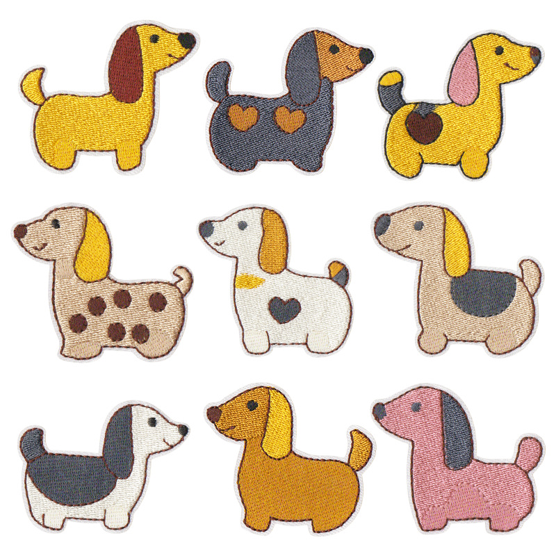 product Embroidery patch clothing accessories DIY hand account accessories patch cartoon sausage dog cloth sticker