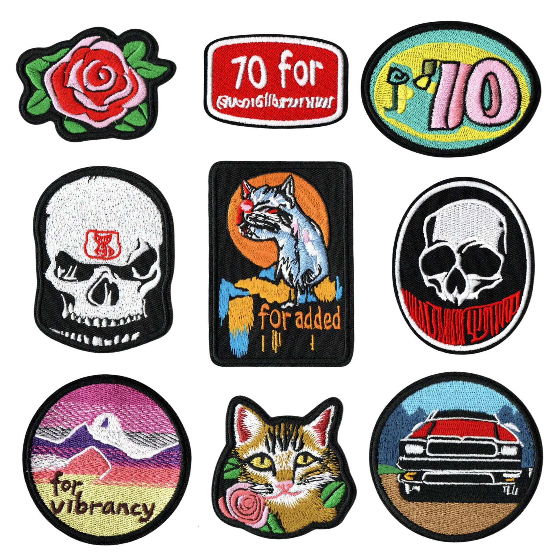 skull cat mountain cloth sticker shoe and hat decoration badge clothing accessories embroidery patch
