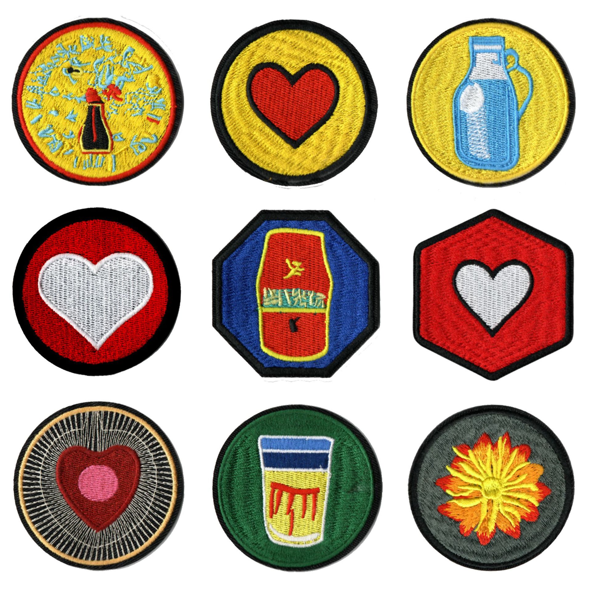 embroidery love high quality dream color love adhesive ironing embroidery cloth sticker patch sticker ironing