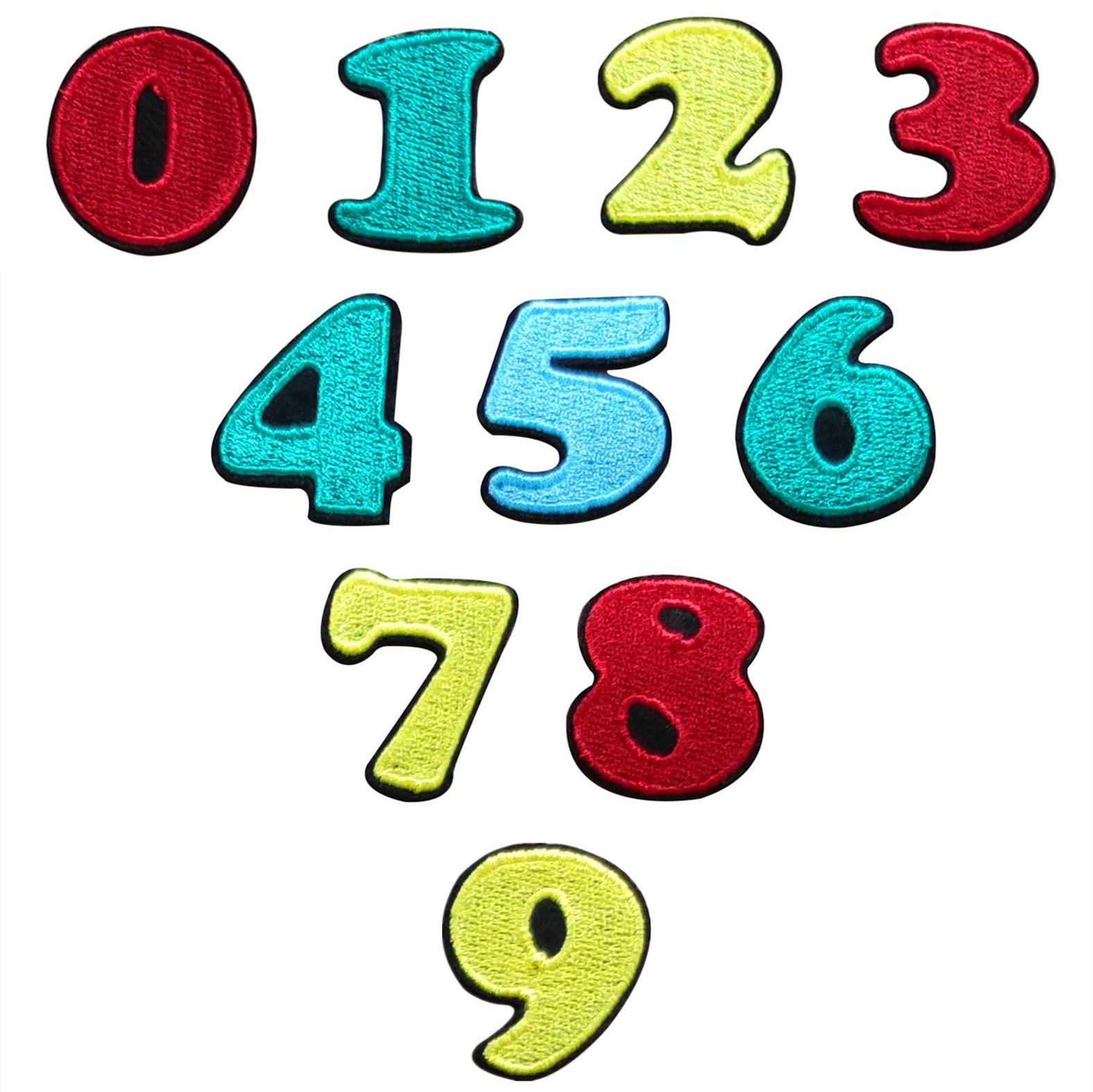 color 0-9 cloth sticker digital cloth sticker clothing accessories full embroidery patch sticker shoe and hat DIY decorative hot ironing sticker