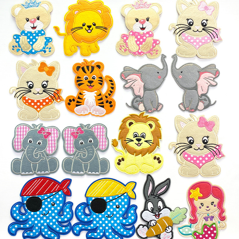 cartoon cute cartoon embroidery cloth sticker children's clothing bag patch sticker patch hole embroidery cloth sticker