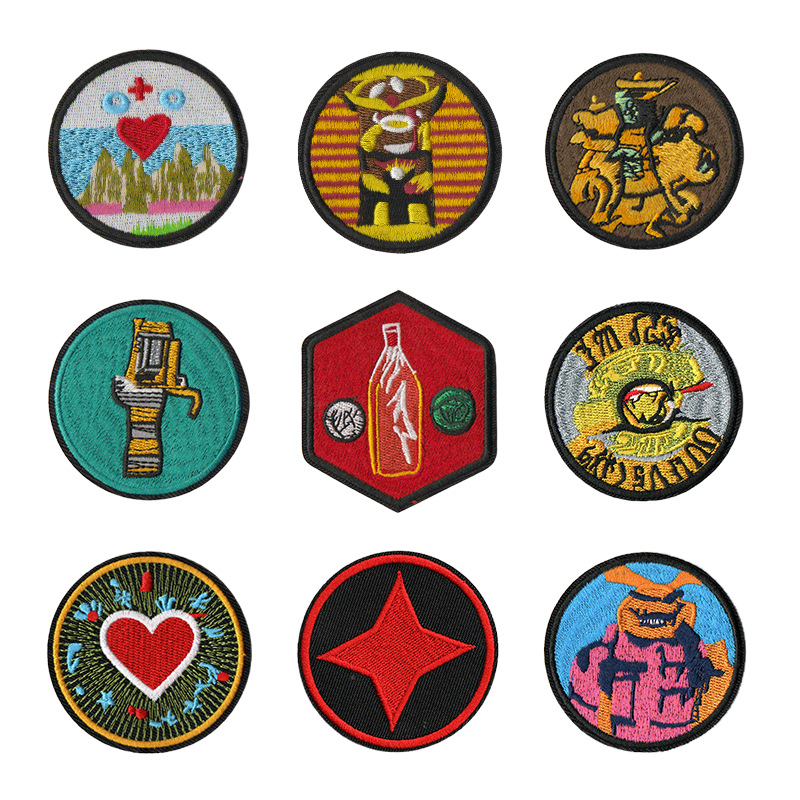 Western Regions Horse Pentium Embroidery Cloth Sticker Western Decorative Patch Sticker Guitar Double Gun Embroidery Label Saddle