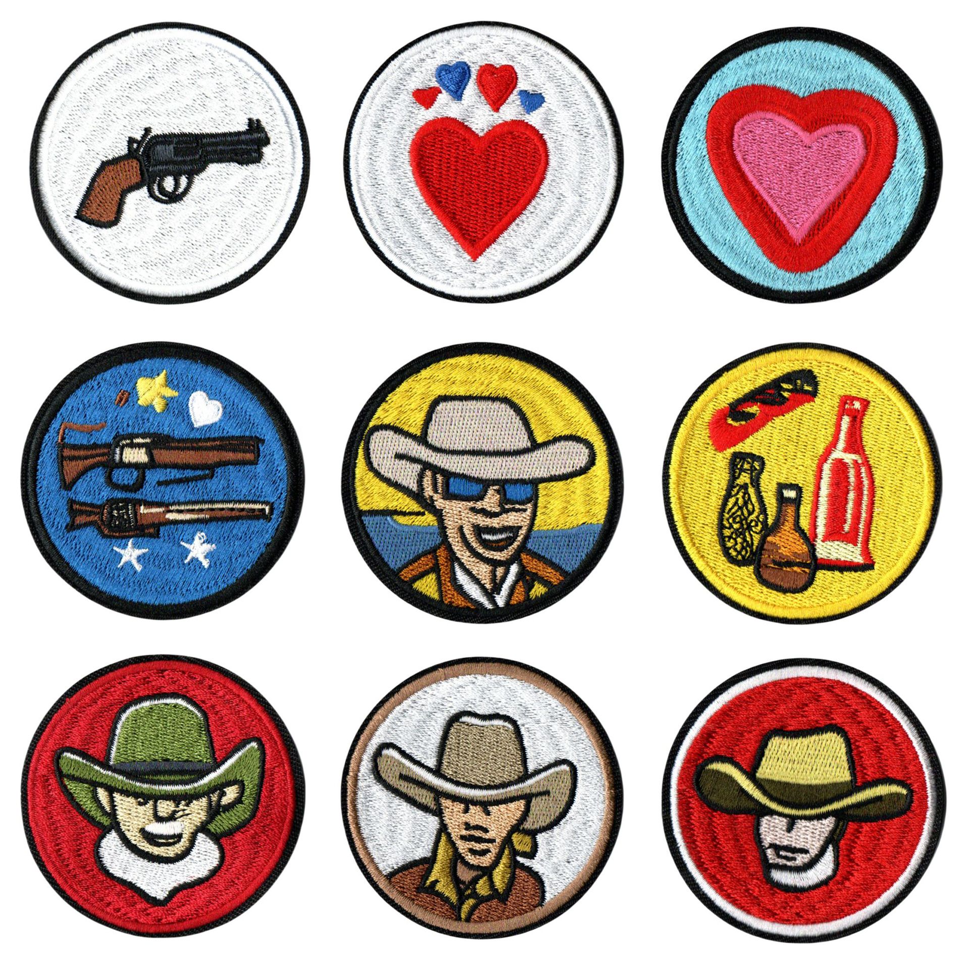 embroidery hunter pistol badge patch sticker embroidered cloth sticker clothes accessories luggage decoration sticker ironing sticker