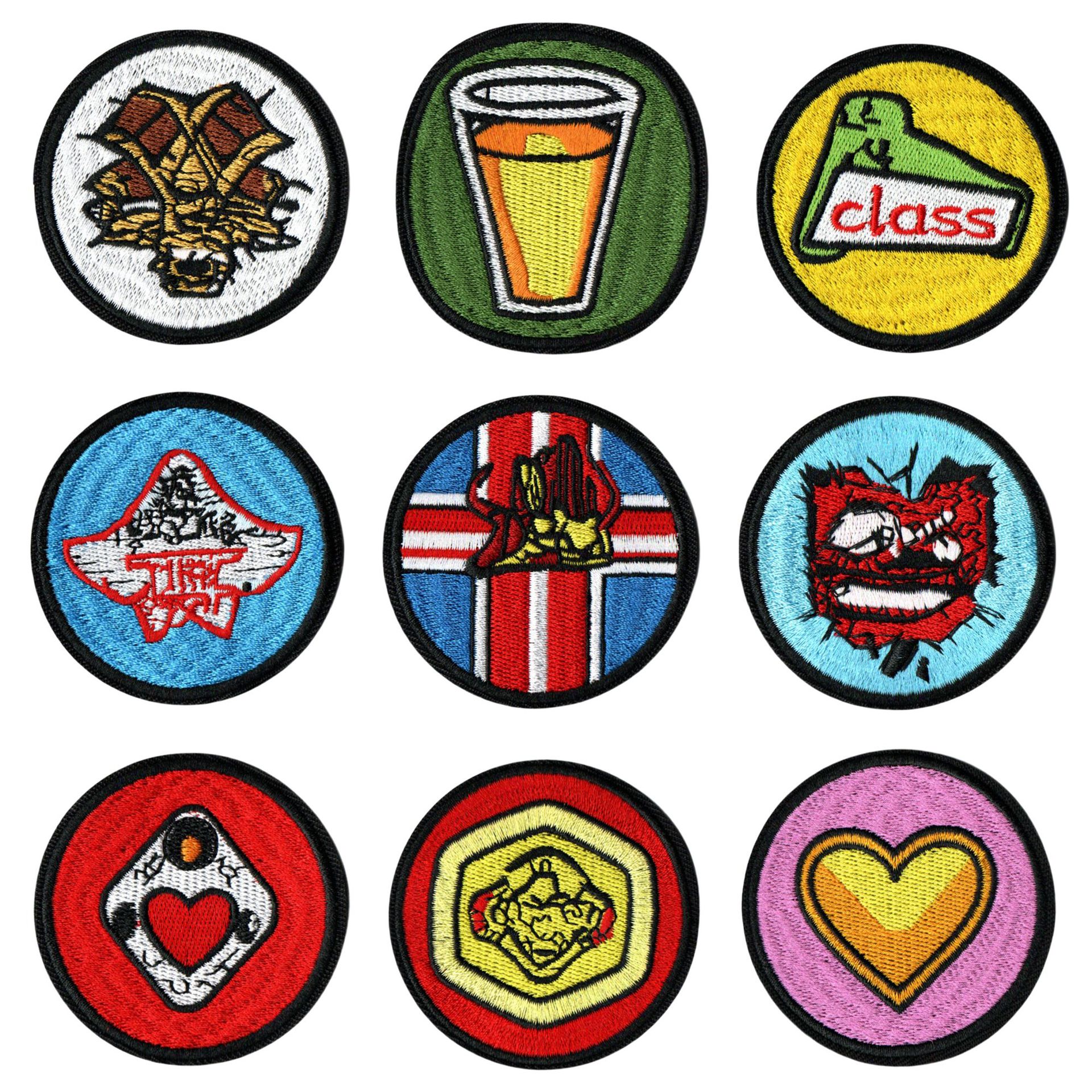 embroidery American  cloth sticker embroidered poker wine glass love and other badges cloth stickers armband thorns