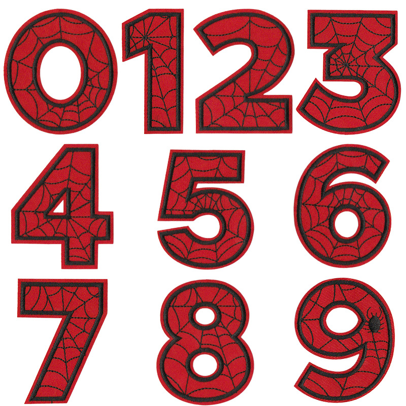 26 letters scarlet letter on black background embroidery stamp embroidery patch ironing cloth sticker clothing accessories embroidery labeling