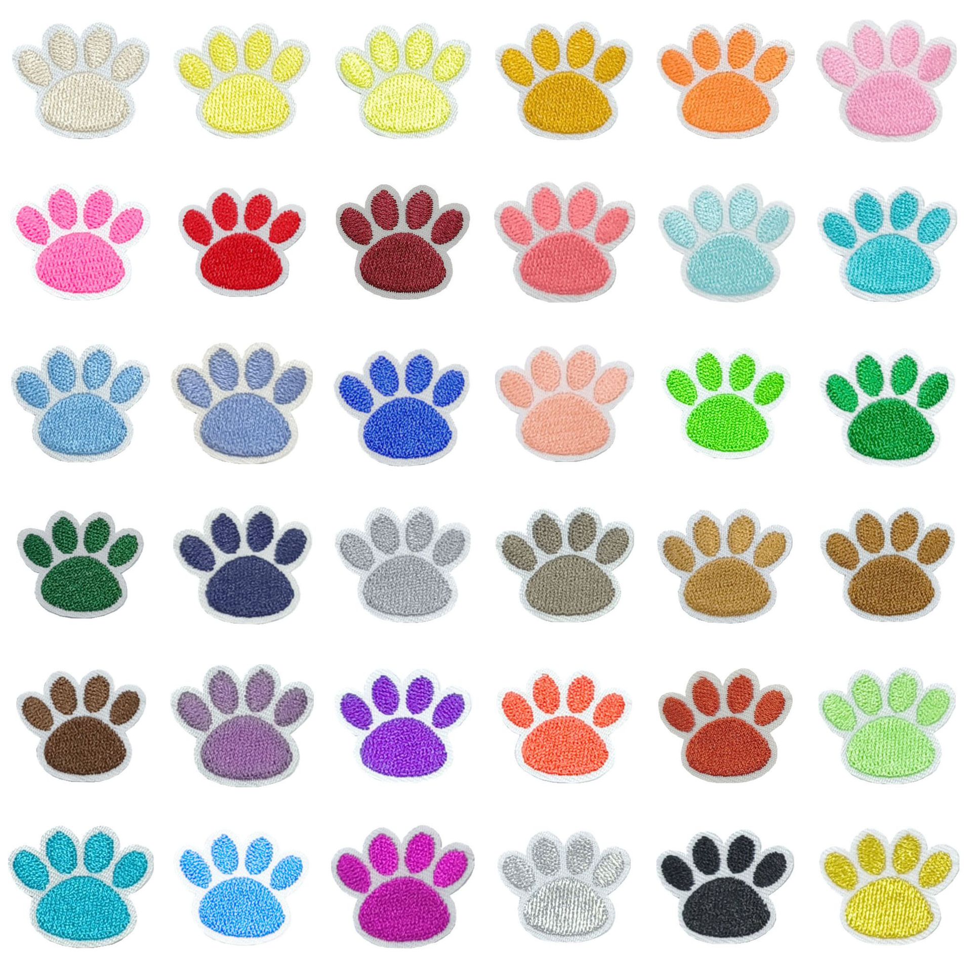 cartoon self-adhesive bear paw multicolor patch cloth sticker colored animal footprint bag embroidery patch sticker