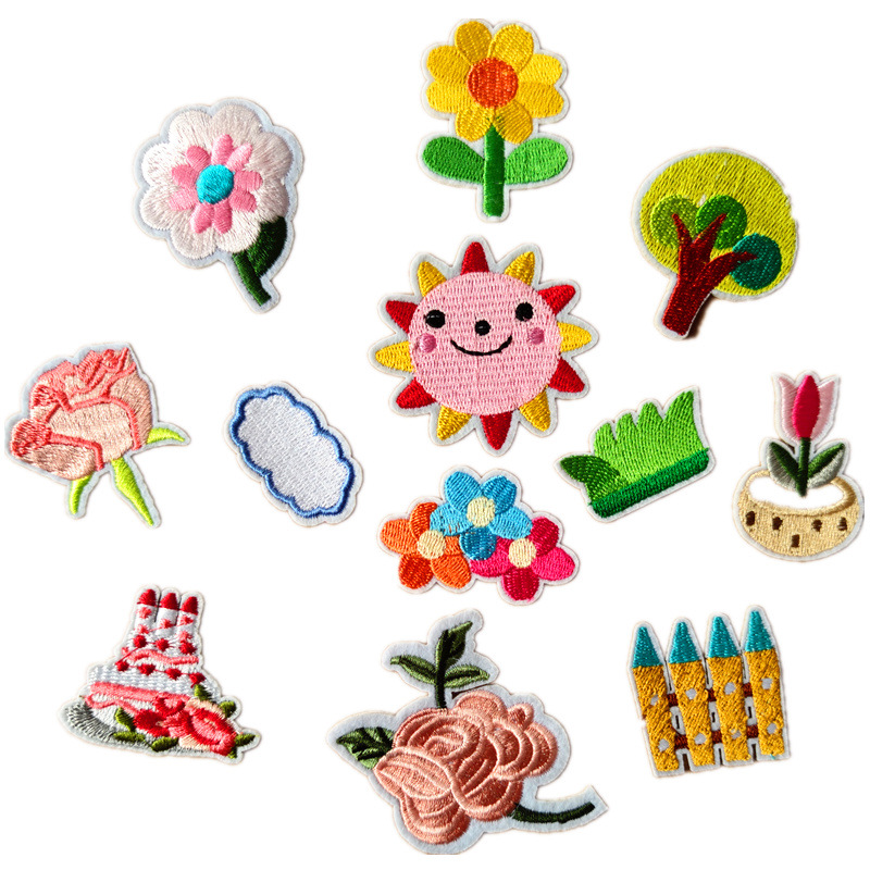 embroidery cloth sticker cartoon animal flower embroidery sticker patch hole sticker decorative sticker patches sticker