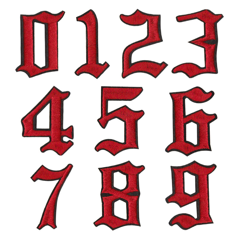 digital stickers 0-9 adhesive ironable clothes decorative decals cloth stickers embroidery stickers repair patch stickers