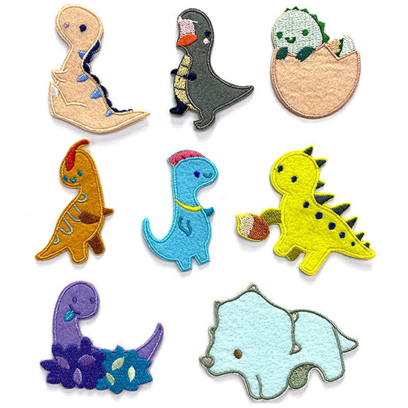 girl self-adhesive cloth sticker dinosaur embroidery cloth sticker bag shoes and clothing DIY decorative decal self-adhesive