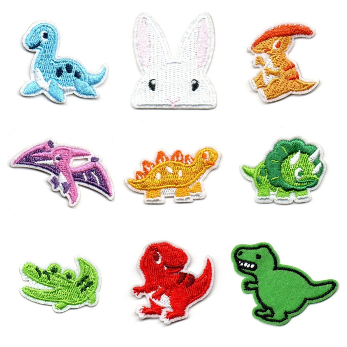 embroidery patch sticker cute cartoon dinosaur small animal badge children's clothing mobile phone case bag decorative sticker ironing