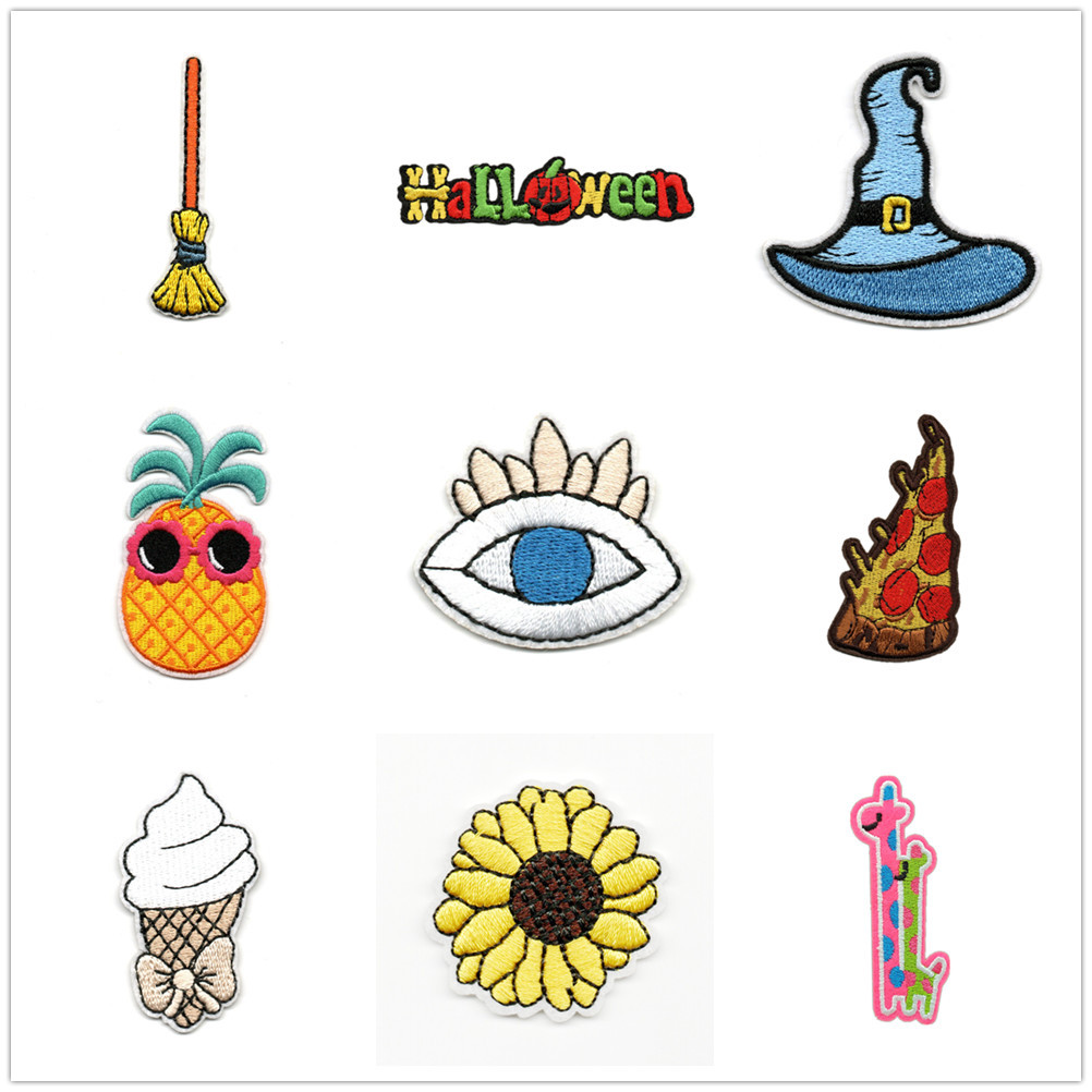cartoon flower embroidery cloth sticker DIY clothing accessories decorative ironing patch sticker cross into the