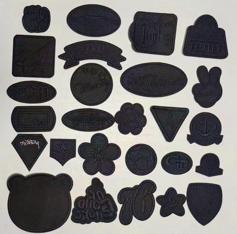 Self-adhesive black mending clothes sticker down jacket patch sticker hole repair backpack embroidery cloth sticker repair