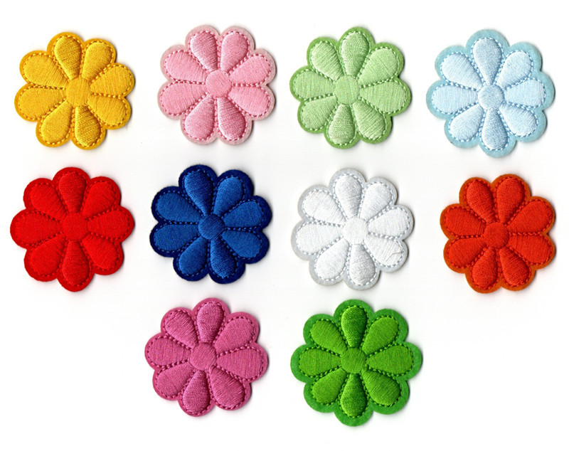 Flower cloth sticker colorful embroidery sticker patch decoration flower 5 cm embroidery multicolor ethnic clothing decoration