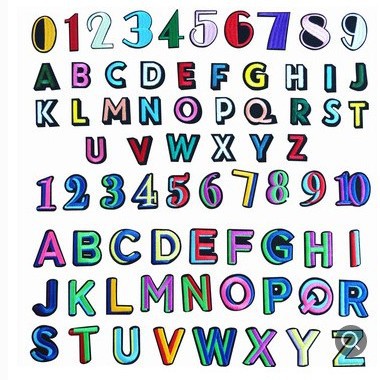 Color Cartoon 26 English Alphabet patches Patch Admission Name Embroidery Decoration Mark Decal