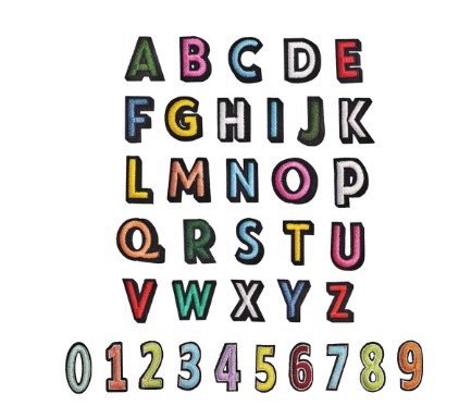 Embroidery English Alphabet Adhesive Cloth Sticker School Kindergarten Number Cloth Sticker Digital Patch Sticker