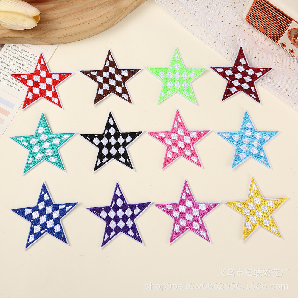 Embroidery cloth stickers, pentagram embroidery cloth stickers, clothing hot melt adhesive cloth stickers, shoes and hats, clothing patch stickers, clothing accessories