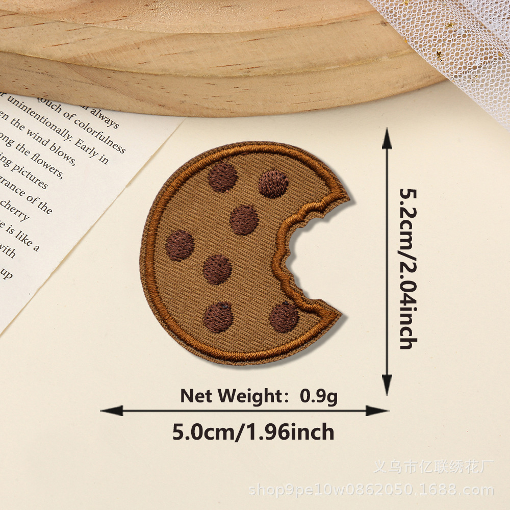 Selected embroidery biscuits cloth stickers gourmet patch stickers hot melt adhesive embroidery cloth stickers clothing luggage decoration accessories