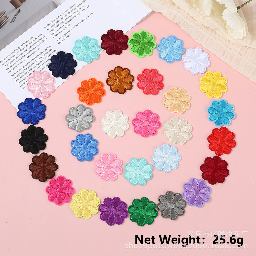 Embroidery cloth sticker cartoon flower embroidery sticker hot melt adhesive handmade DIY decorative patch cloth sticker clothing accessories