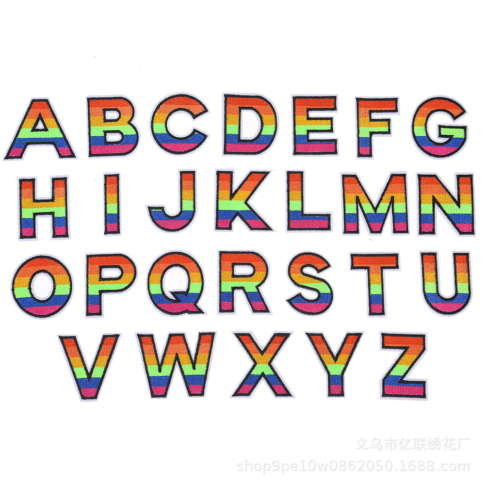 Embroidery cloth stickers 26 English letters Embroidery stickers, handmade DIY decoration, patch self-adhesive stickers, clothing accessories