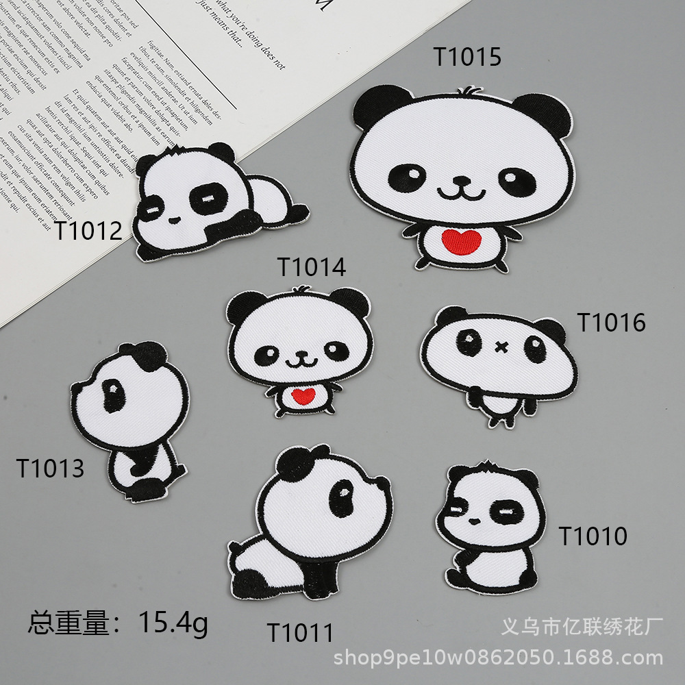 cartoon panda cloth sticker self-adhesive clothing accessories DIY hole patch sticker luggage sticker