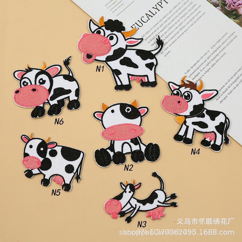 cow cloth sticker, hole patch sticker, self-adhesive tape sticker, clothing, luggage decoration, embroidery cloth sticker