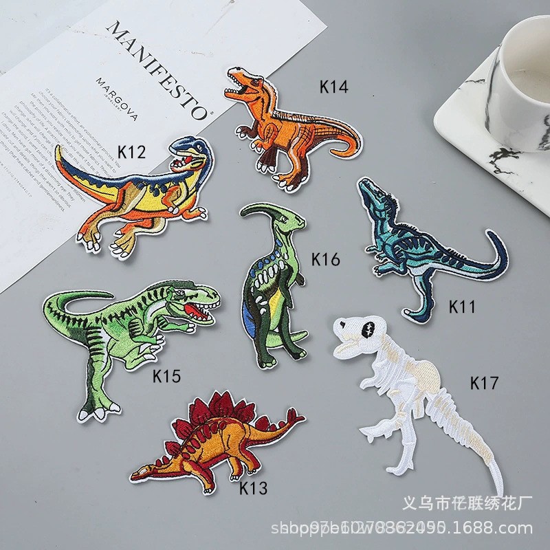 dinosaur cloth stickers Jurassic dinosaur collection animal embroidery cloth stickers clothing home textile accessories