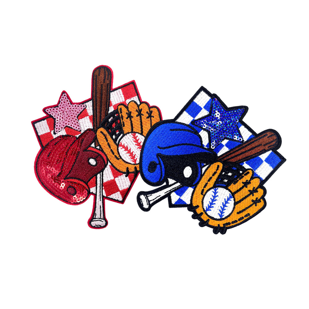 baseball pitcher embroidery cloth sticker, baseball element embroidery cloth sticker