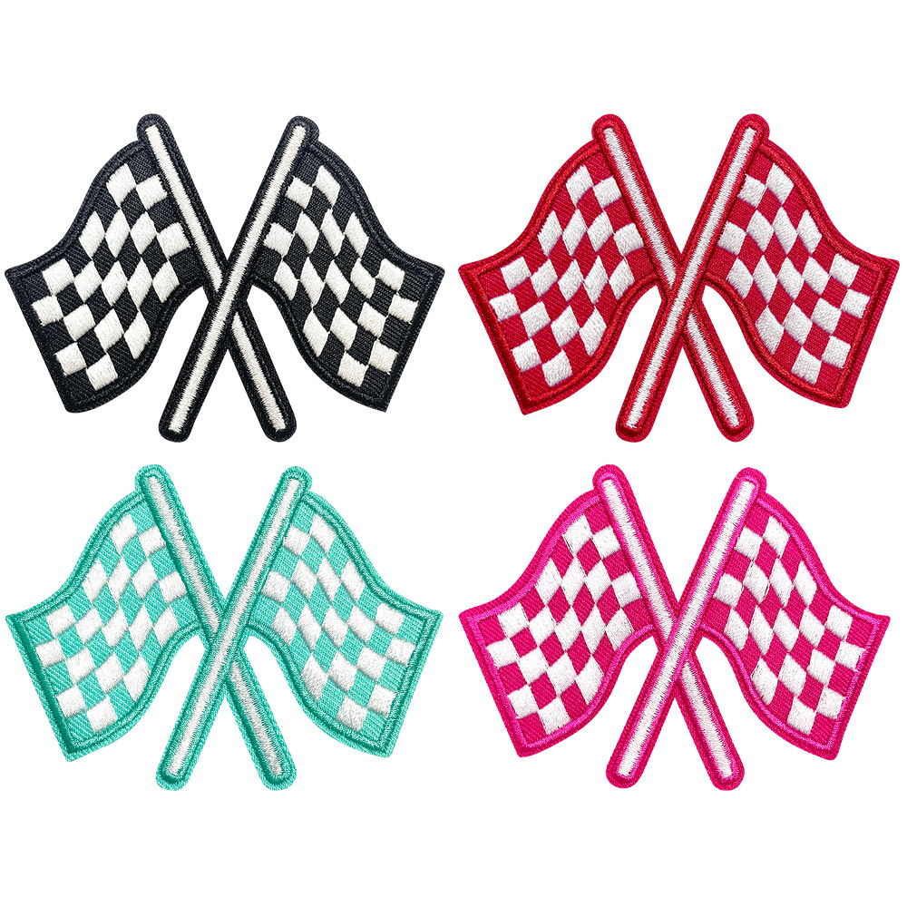 spot European and American quality, explosion multi-color racing chess pieces plaid ironing cloth sticker
