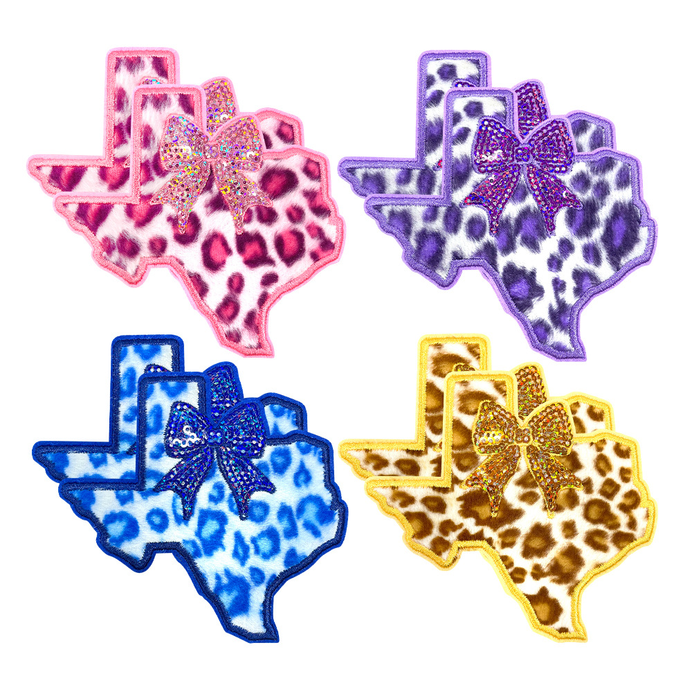 Texas embroidery explosion sequined bow embroidery cloth sticker
