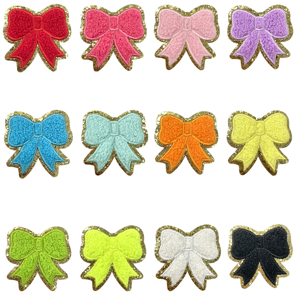 bow embroidery cloth sticker, bow element embroidery cloth sticker