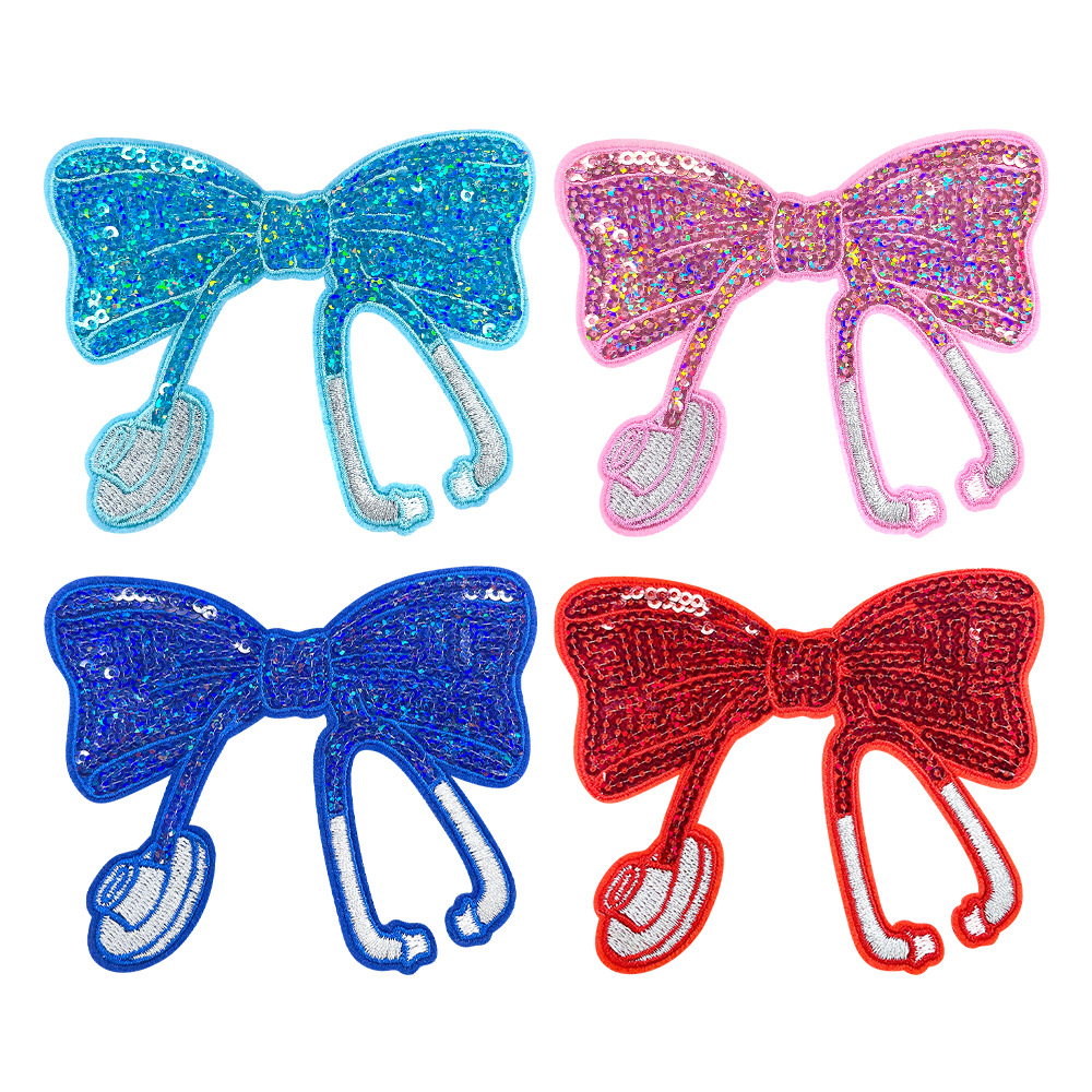 sequins nurses day stethoscope bow embroidery cloth sticker
