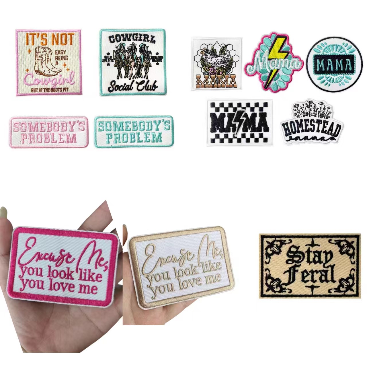 Cloth sticker patch embroidery, embroidery cloth sticker, hot melt adhesive cloth sticker model