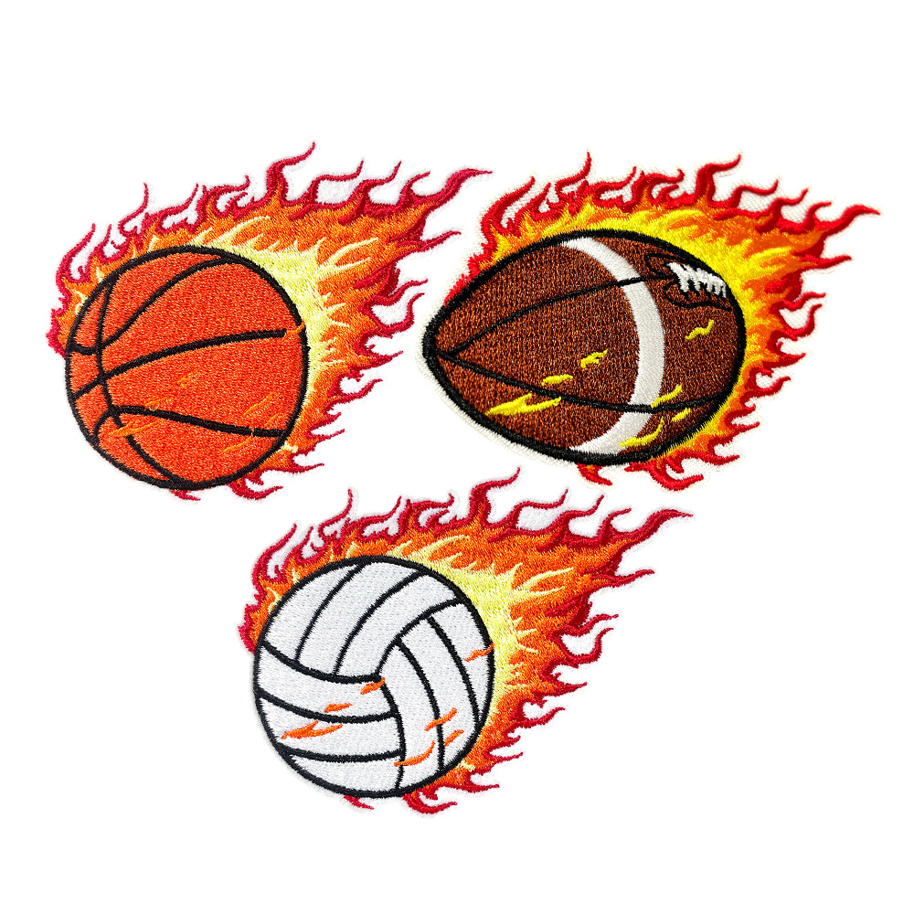 Baseball Basketball Volleyball Football Flat Embroidery Cloth Sticker