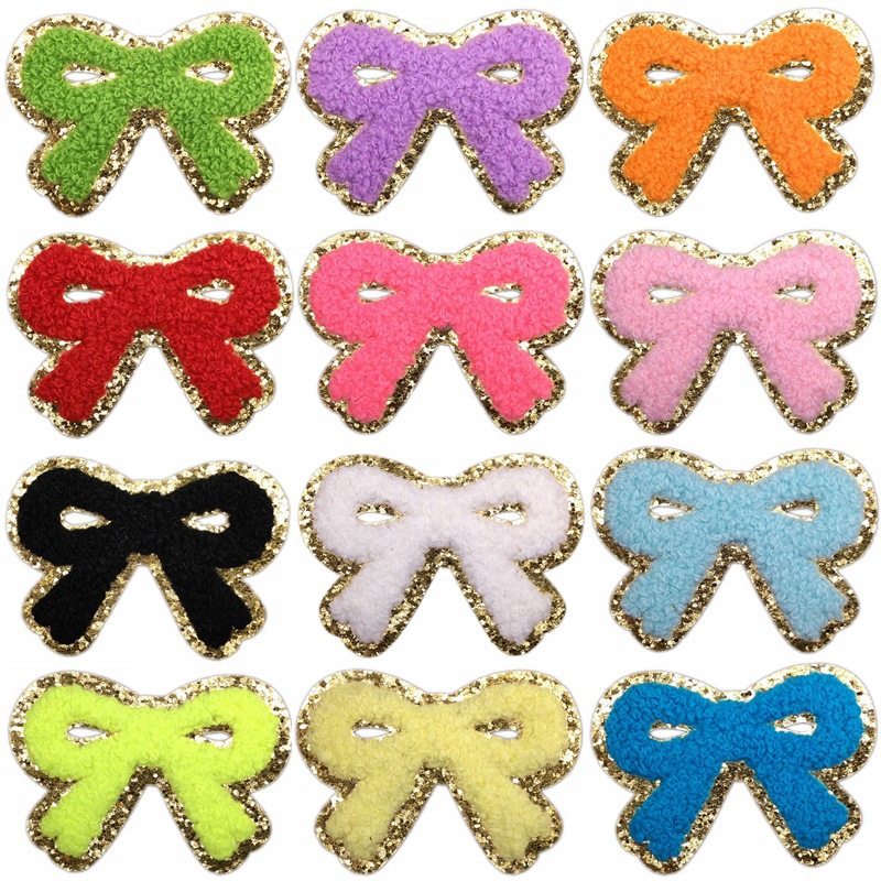 specially for bow chenille towel embroidery clothes patch sticker embroidery cloth sticker.