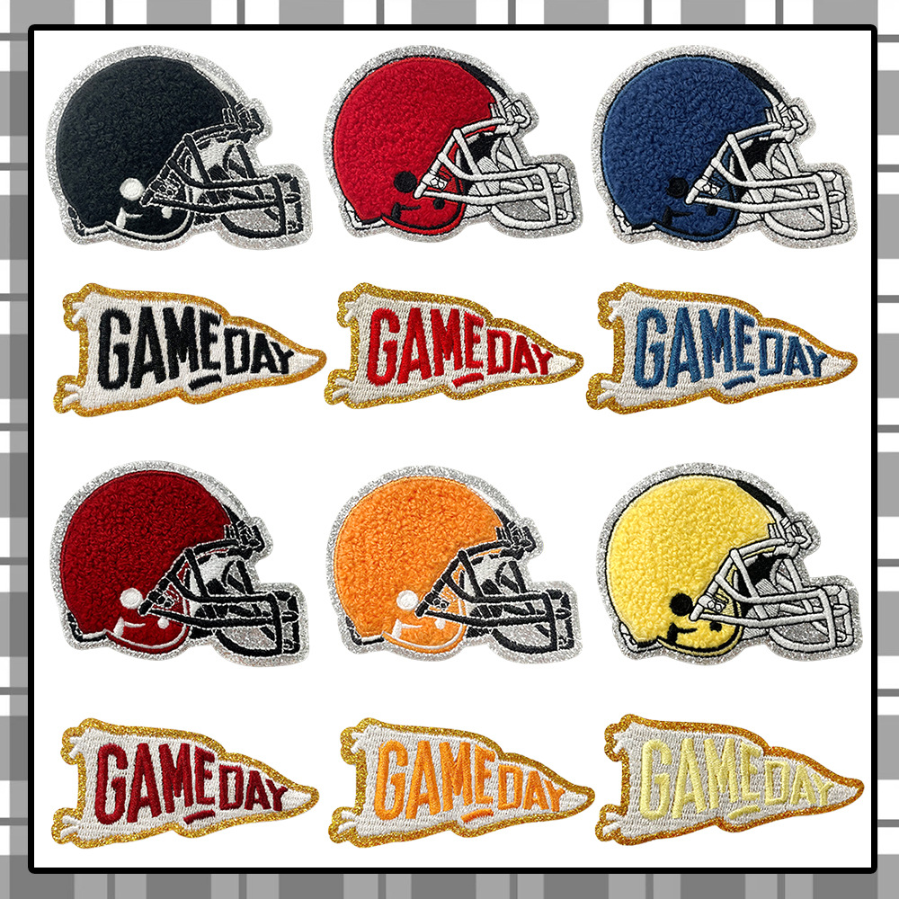 Rugby gameday helmet 12 spot embroidery clothing accessories hat bag DIY