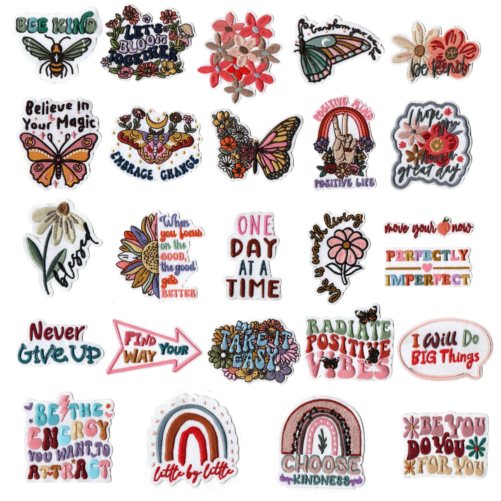 embroidery cloth sticker DIY incentive text flowercoat Patches sticker
