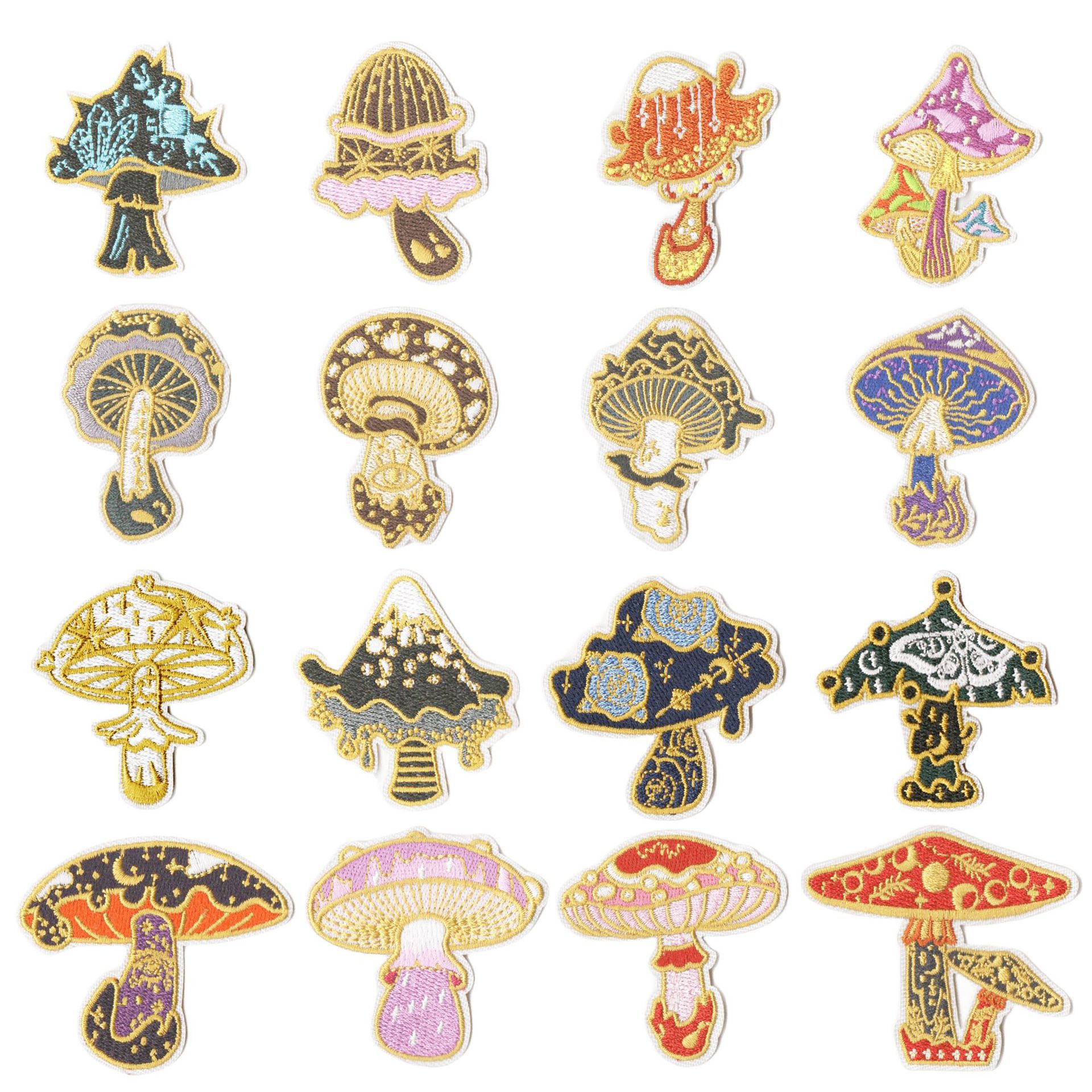plant mushroom series embroidery cloth sticker luggage decoration embroidery Patches sticker