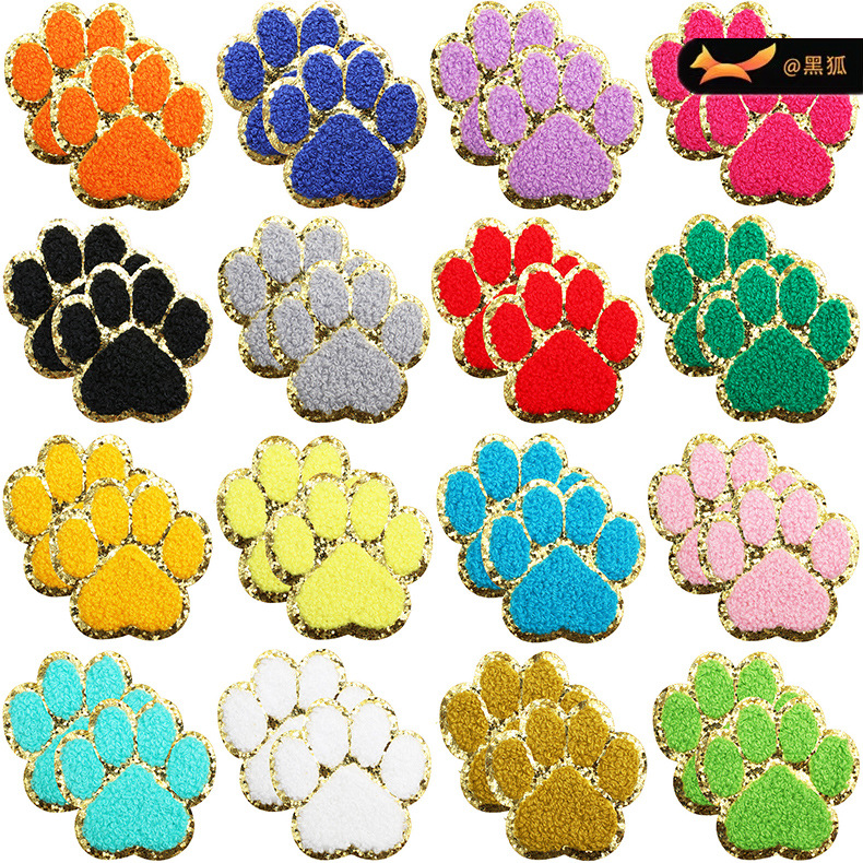 Pet paw embroidery cloth sticker embroidery gedge paw Patches sticker decoration embroidery