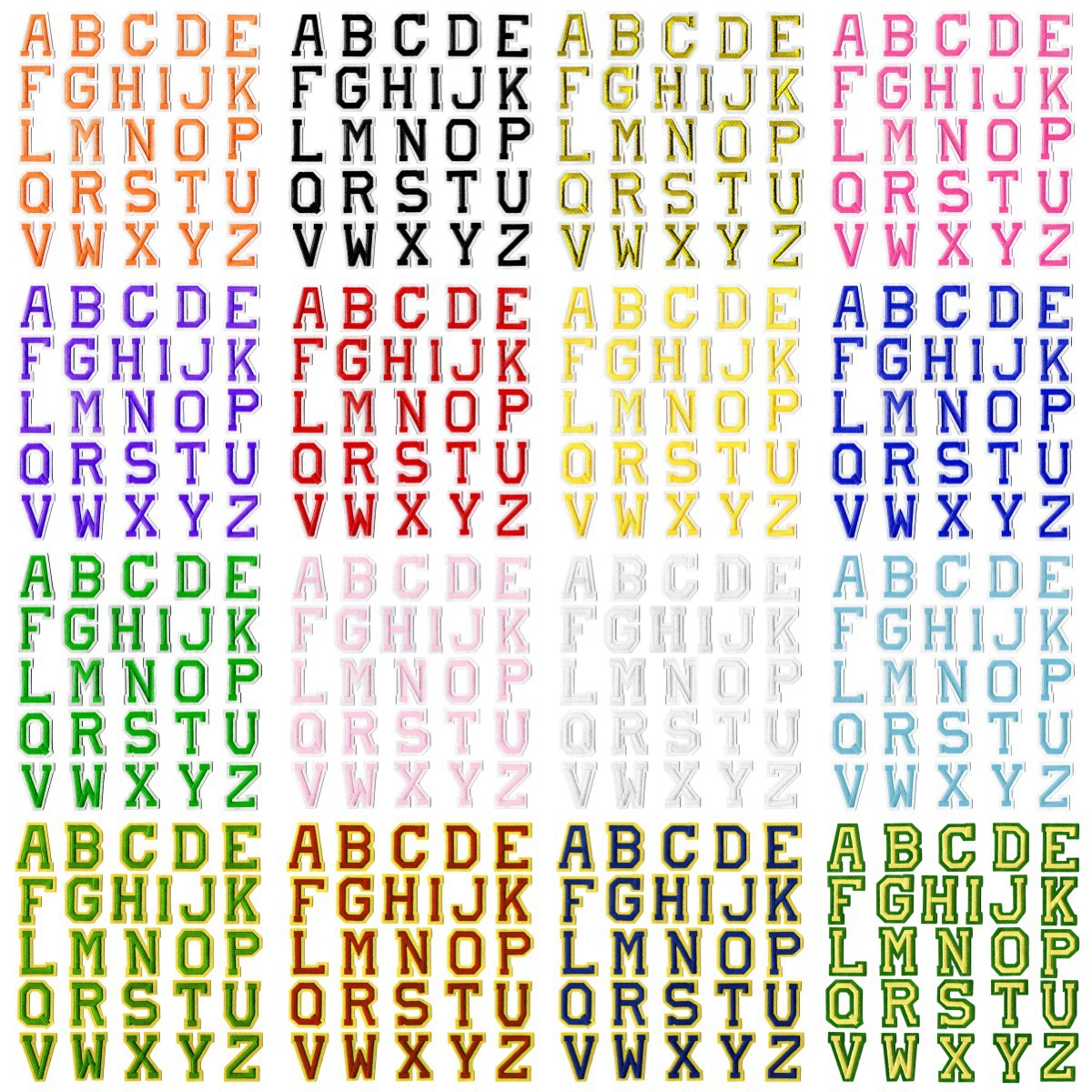 Embroidery English Alphabet Cloth Sticker School Number Patches Sticker Embroidery English Word Decorative Sticker