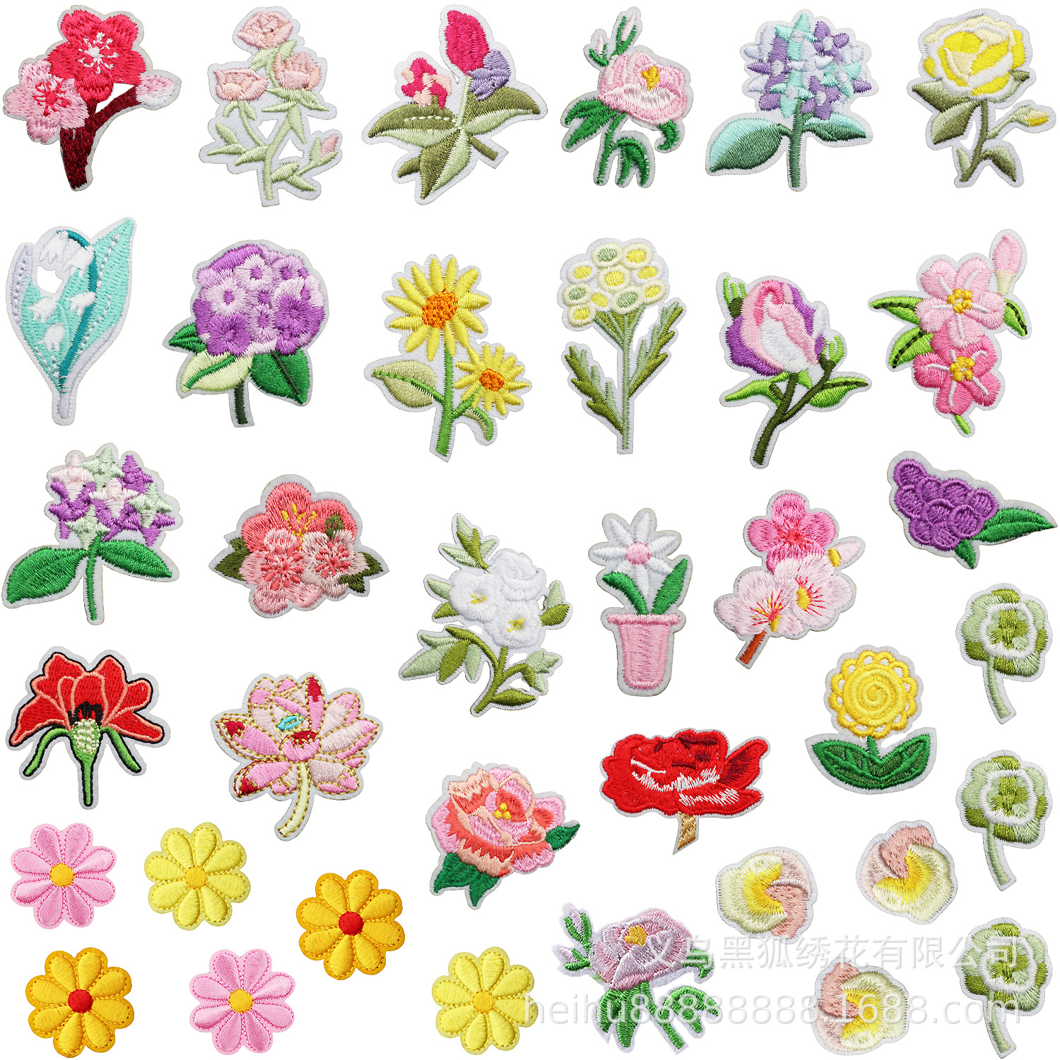 flower embroidery Patches sticker lotus embroidery cloth sticker classmate modification handmade DIY cloth sticker
