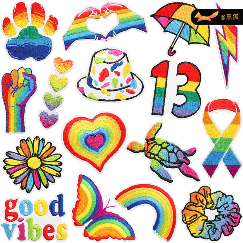 love embroidery cloth sticker rainPatches sticker colored claws clothes dress embroidery patch