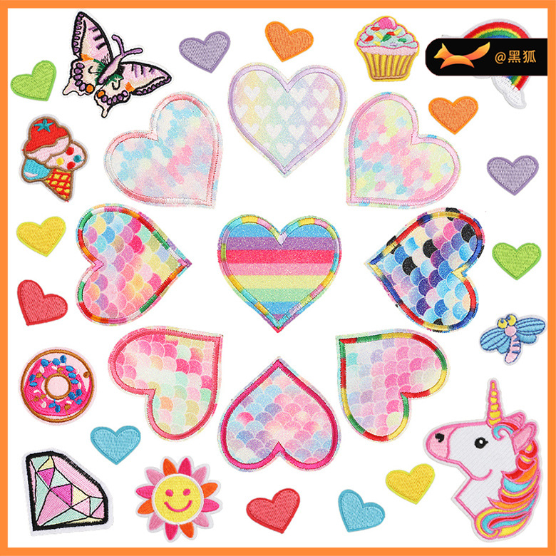 sunflower embroidery cloth sticker love Patches sticker embroidery label cartoon embroidery ironing