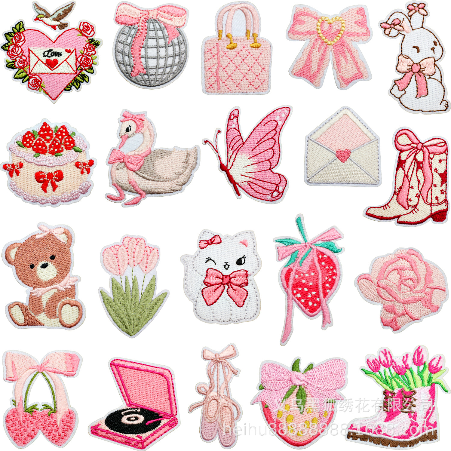 love cake embroidery Patches sticker embroidery cloth sticker straw hat decoration DIY patch