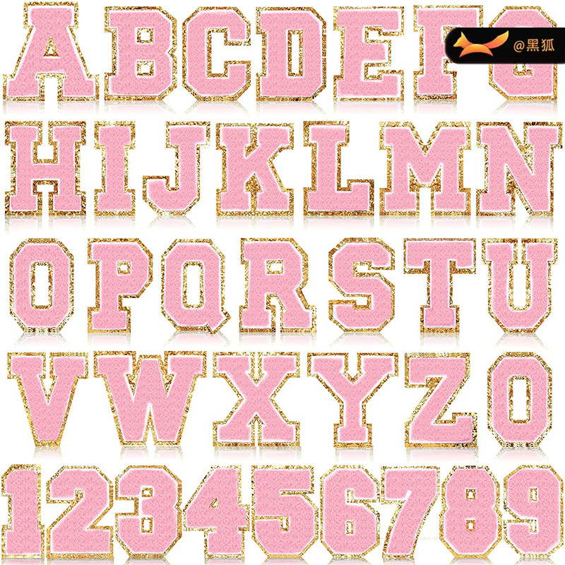 8cm English Alphabet Patches Sticker Ironing Pink Alphabet Sticker