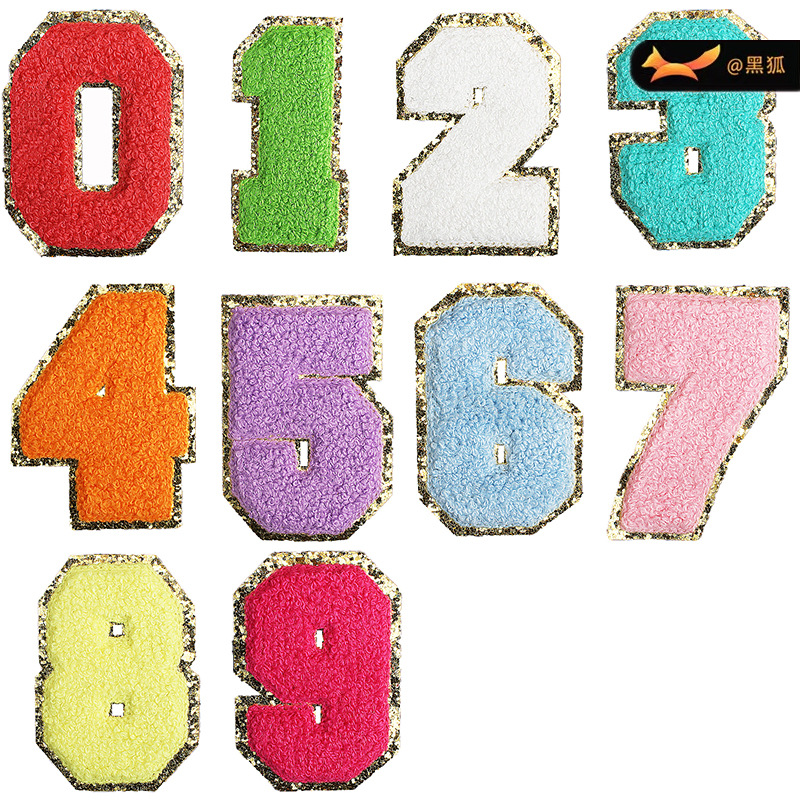 8cm colored word embroidery Patches sticker bag decoration embroidery cloth sticker heat transfer