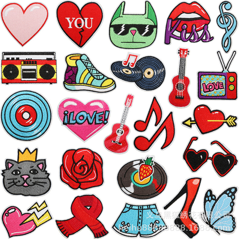 Music note embroidery cloth sticker Patches sticker clothes decoration embroidery label shorts board shoes