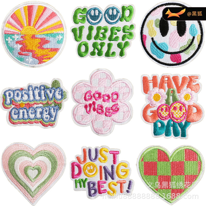 cartoon love embroidery Patches sticker cloth sticker clothes bag sticker